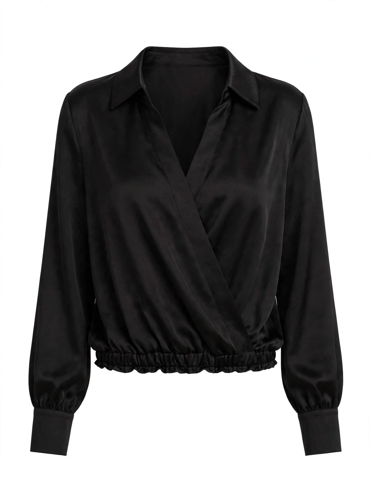 The Milano Bubble Hem Sateen Blouse