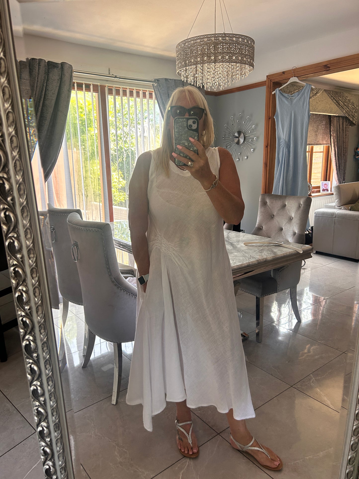 Zia asymmetrical linen dress