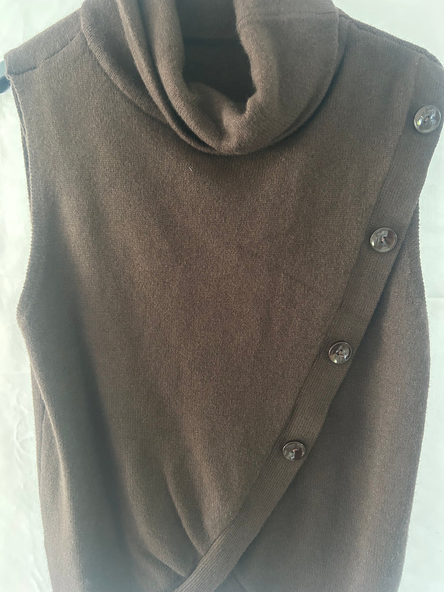Wrapover Button Roll Neck