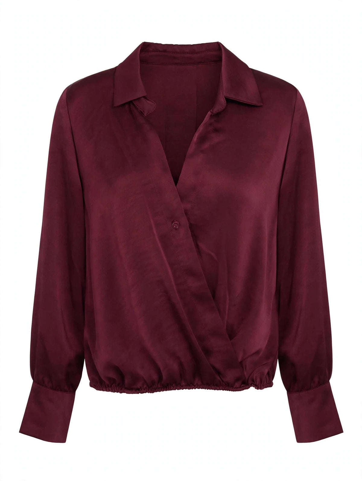 The Milano Bubble Hem Sateen Blouse