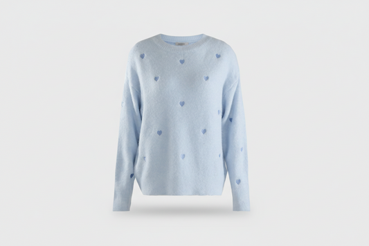 Floral Luxe Jumper - Heart Patch Fluffy Knit