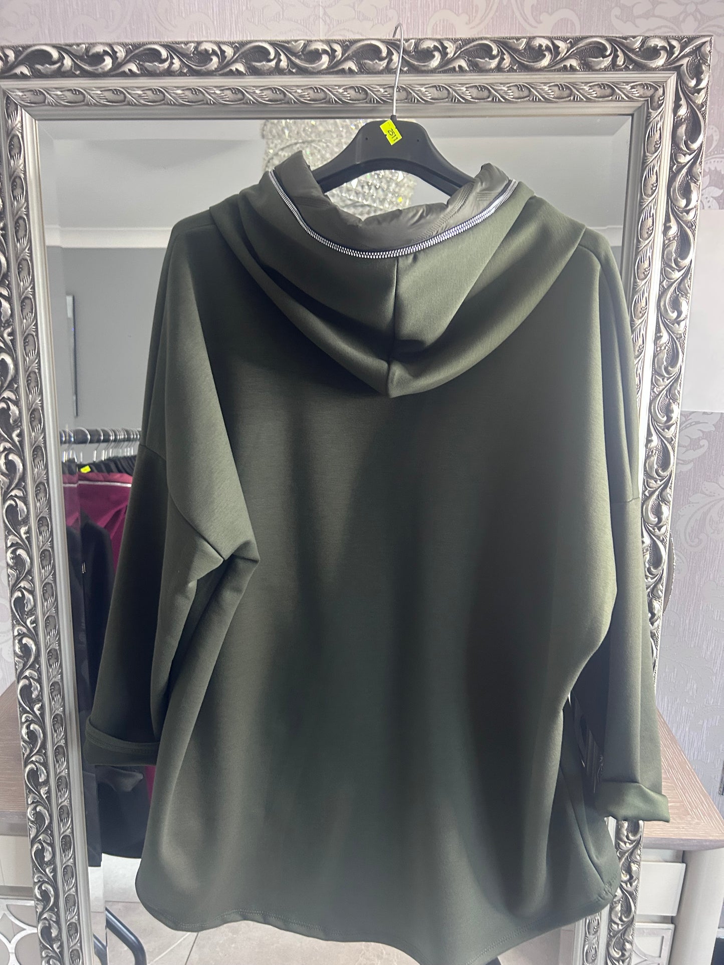 Abbie Italian Scuba Hooded Top - One Size Fits Up to 22