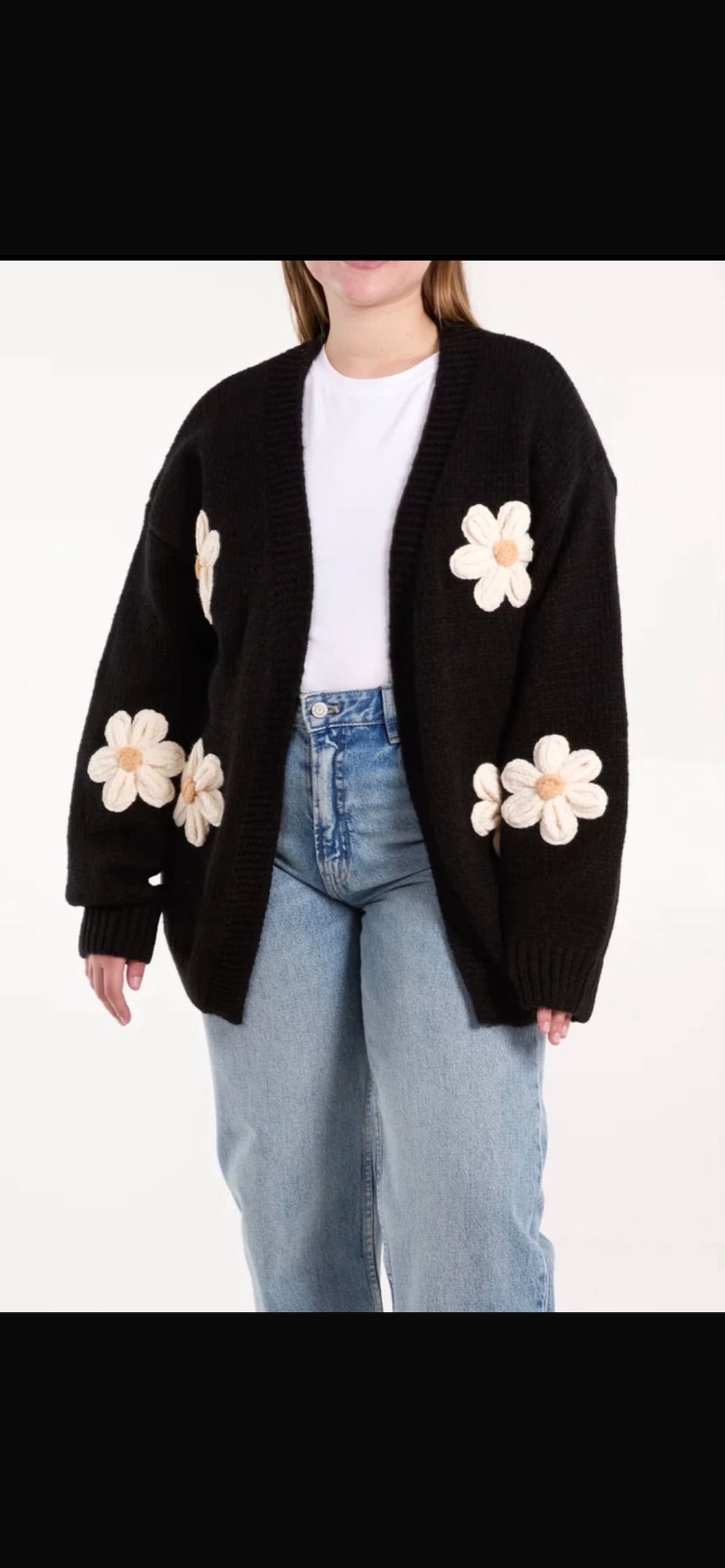 The Daisy 3D Flower Edge-to-Edge Cardigan