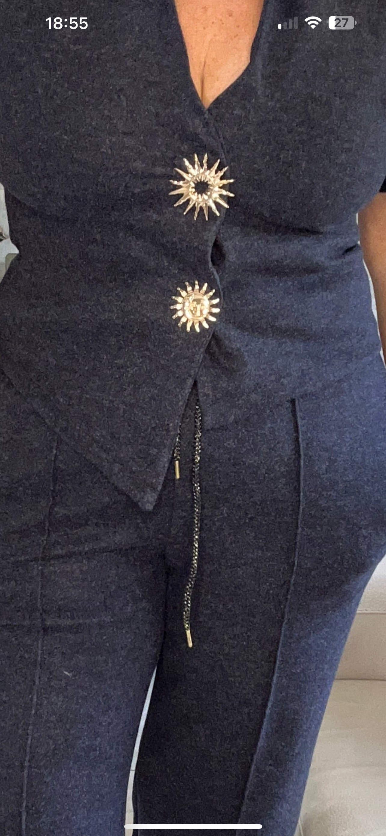 Sun / Moon button waistcoat  suit