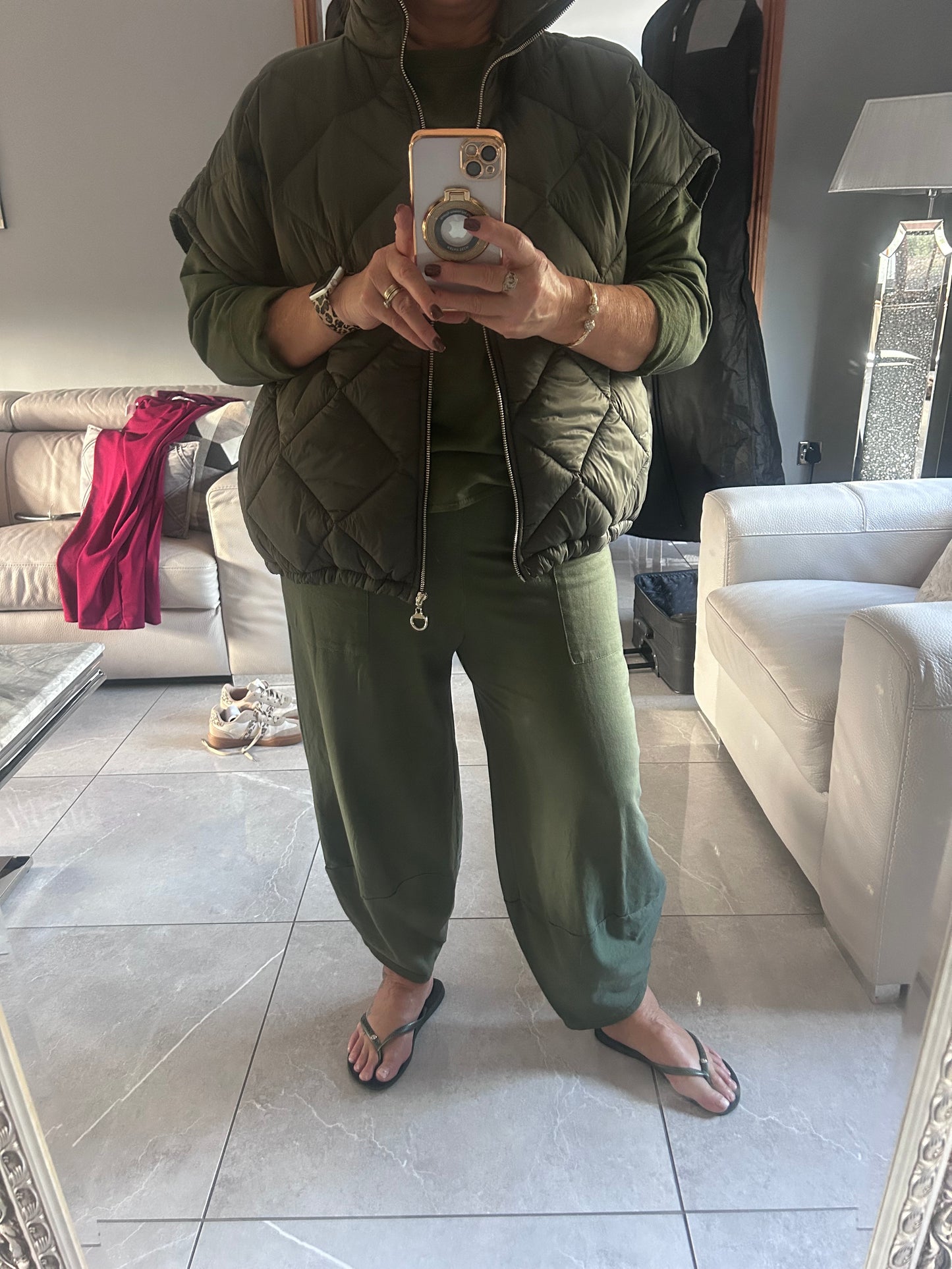 High collar quilted Gilet