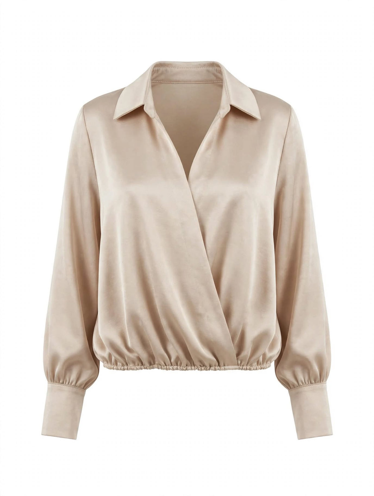 The Milano Bubble Hem Sateen Blouse