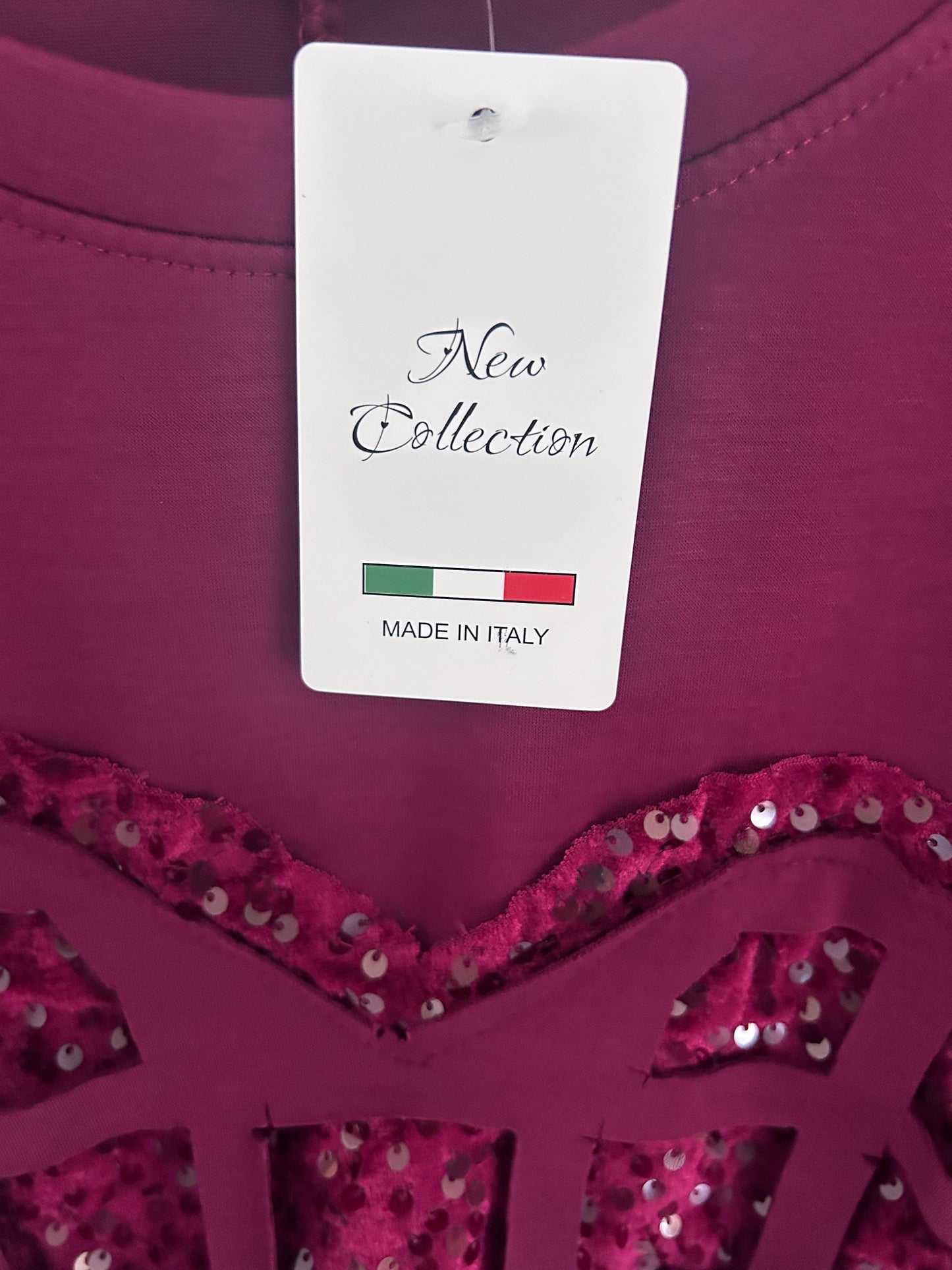 Lowan Sequin Heart Scuba Top - Festive Asymmetric Sweater