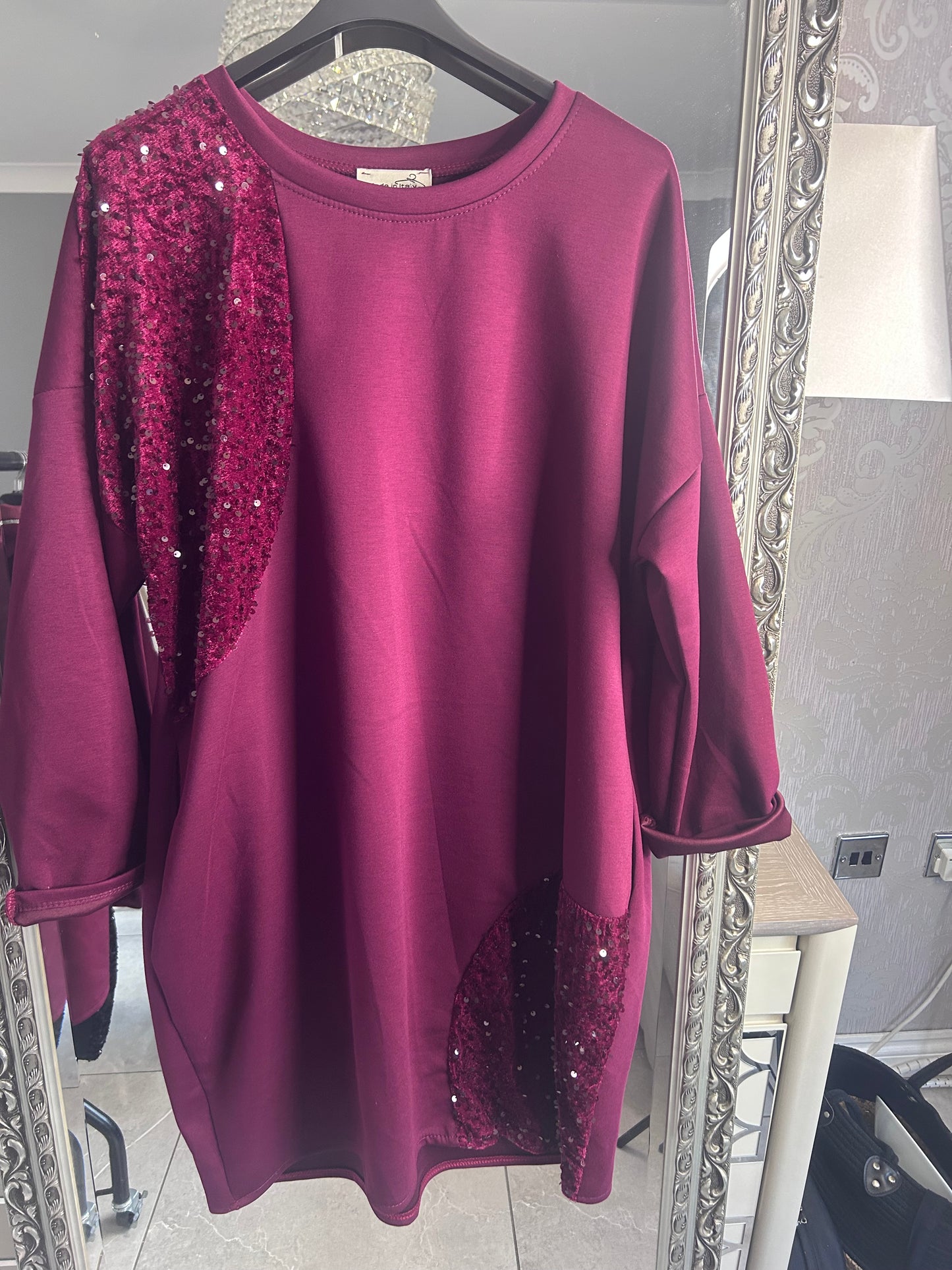 Sassy Sequin Sweater Dress - Italian Made Festive Party Dress