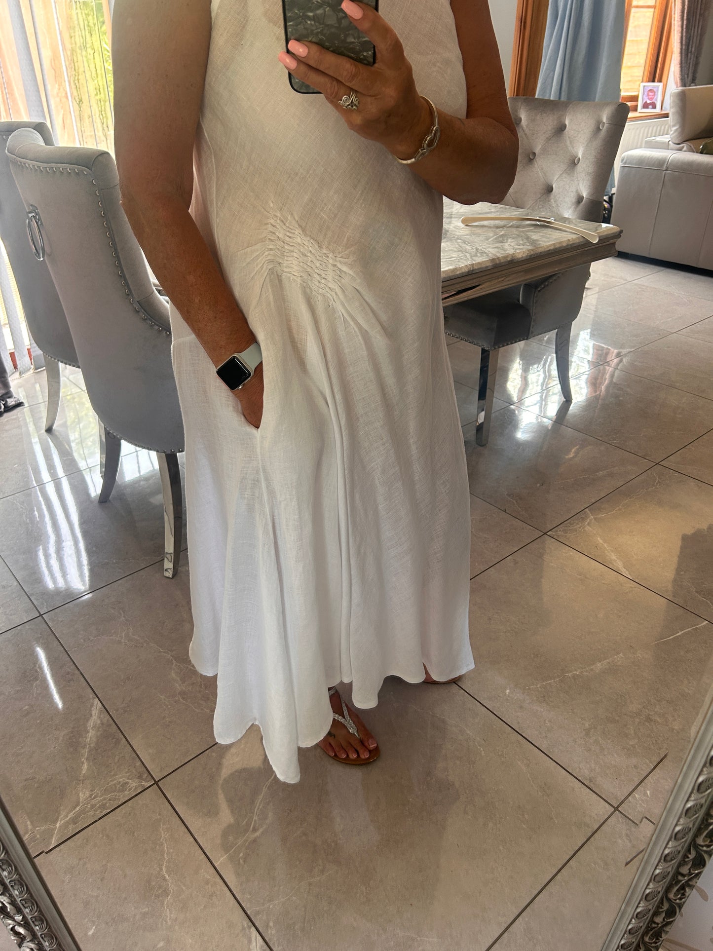 Zia asymmetrical linen dress