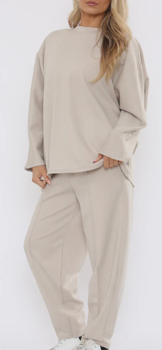 Fleece Lined Coordinated Suit - Carrot Bottom Two-Piece Set