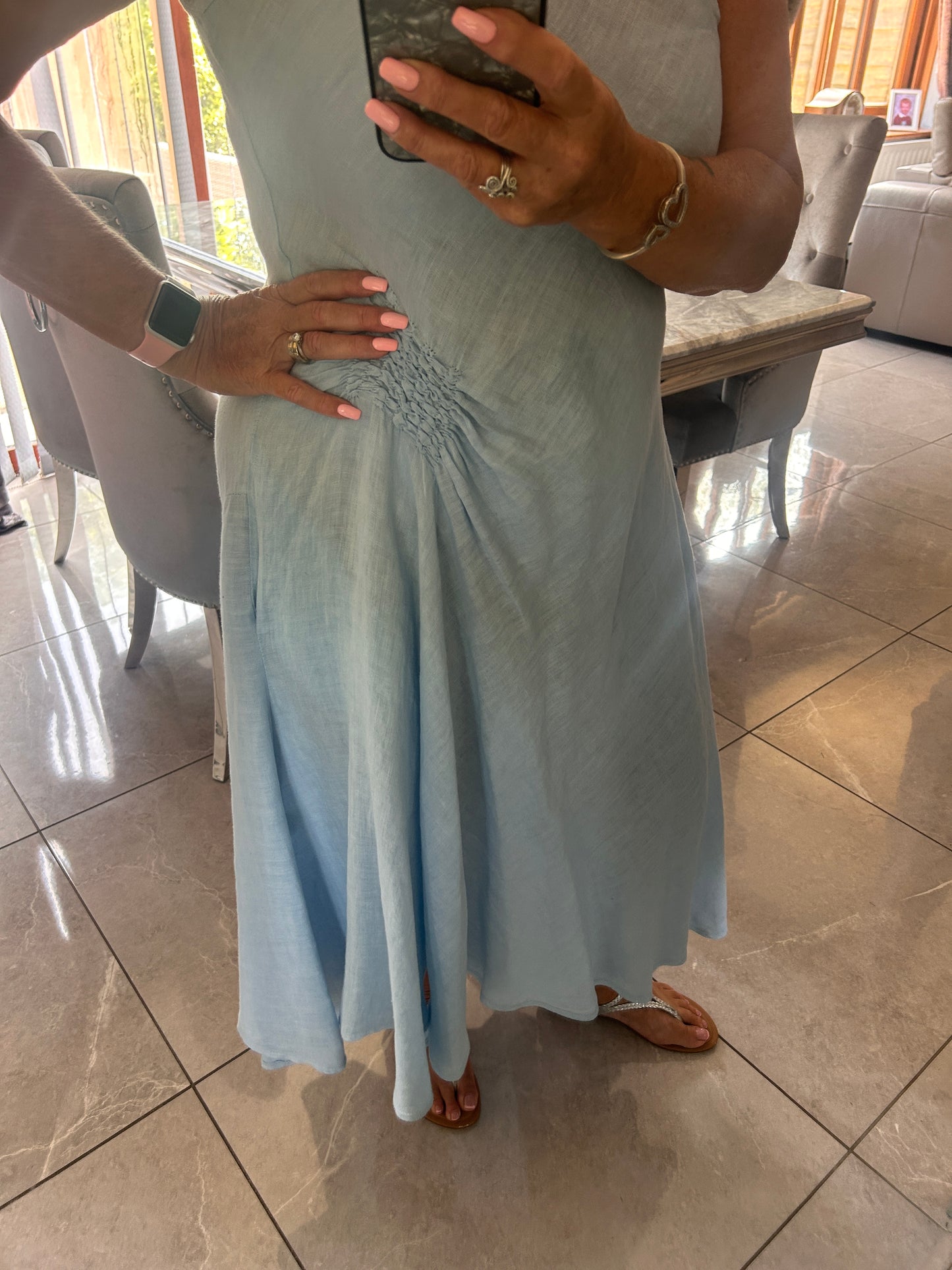 Zia asymmetrical linen dress