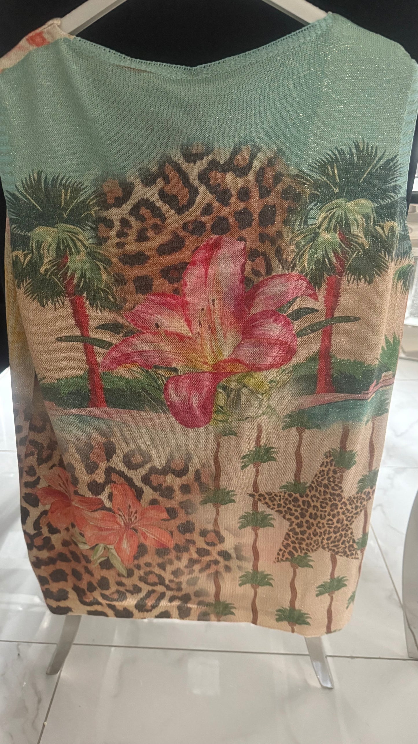 Animal print Star vest top