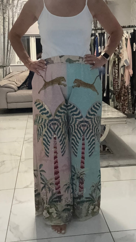 Palm tree wide leg trousers