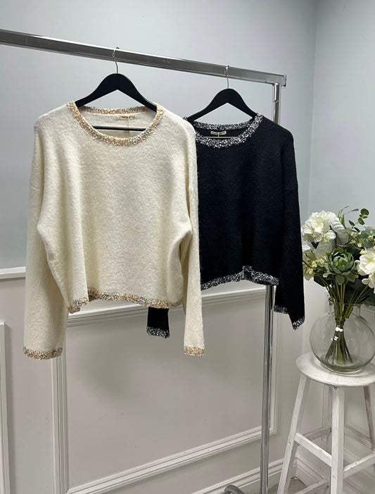 Soft knit silver detail jumper