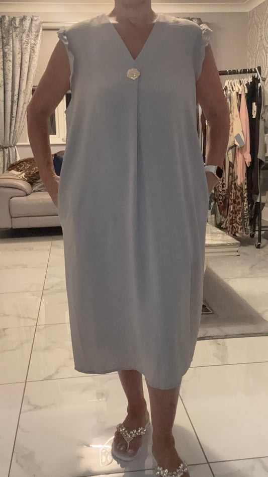 Gold button dress