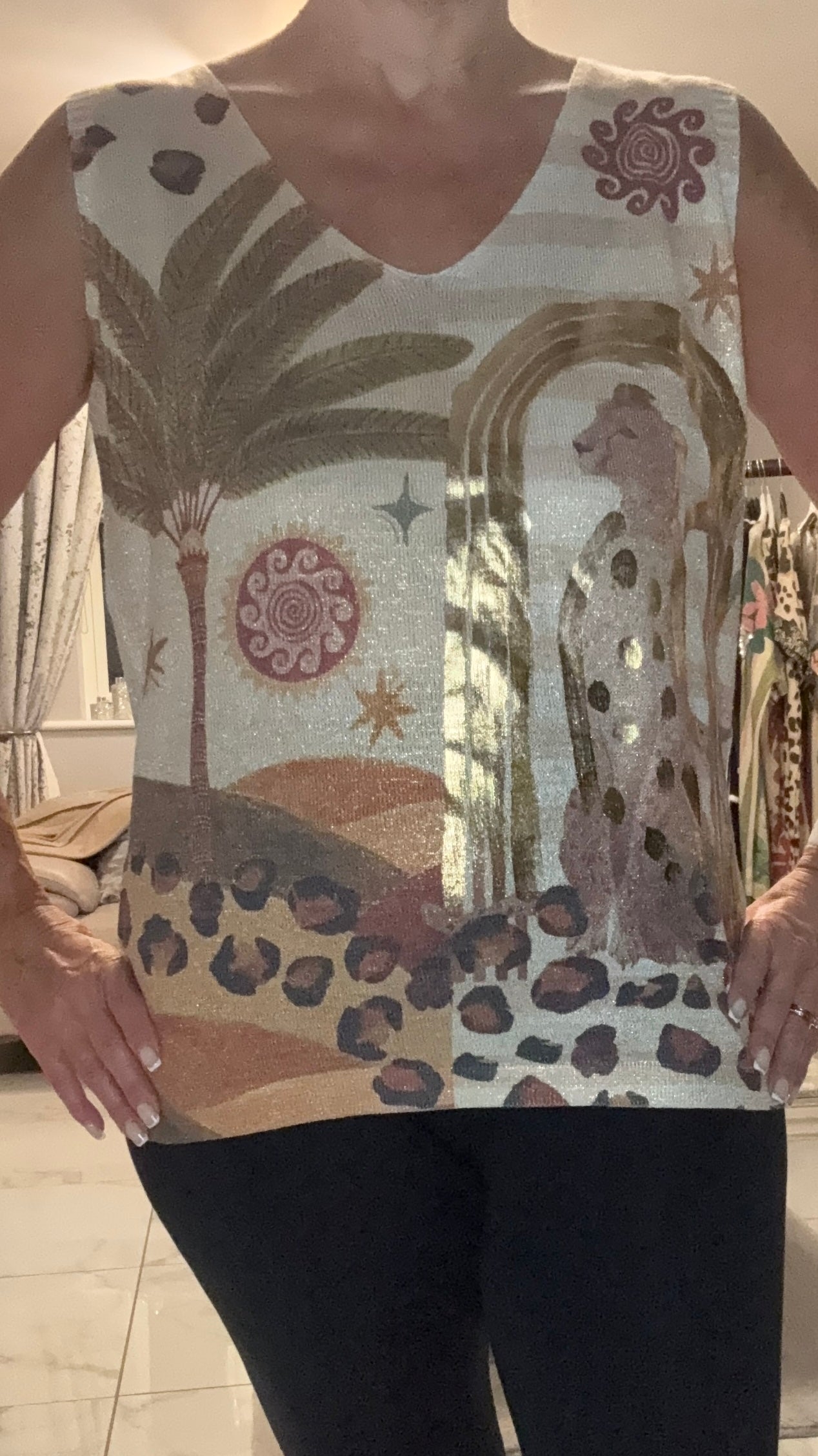 Animal print vest top