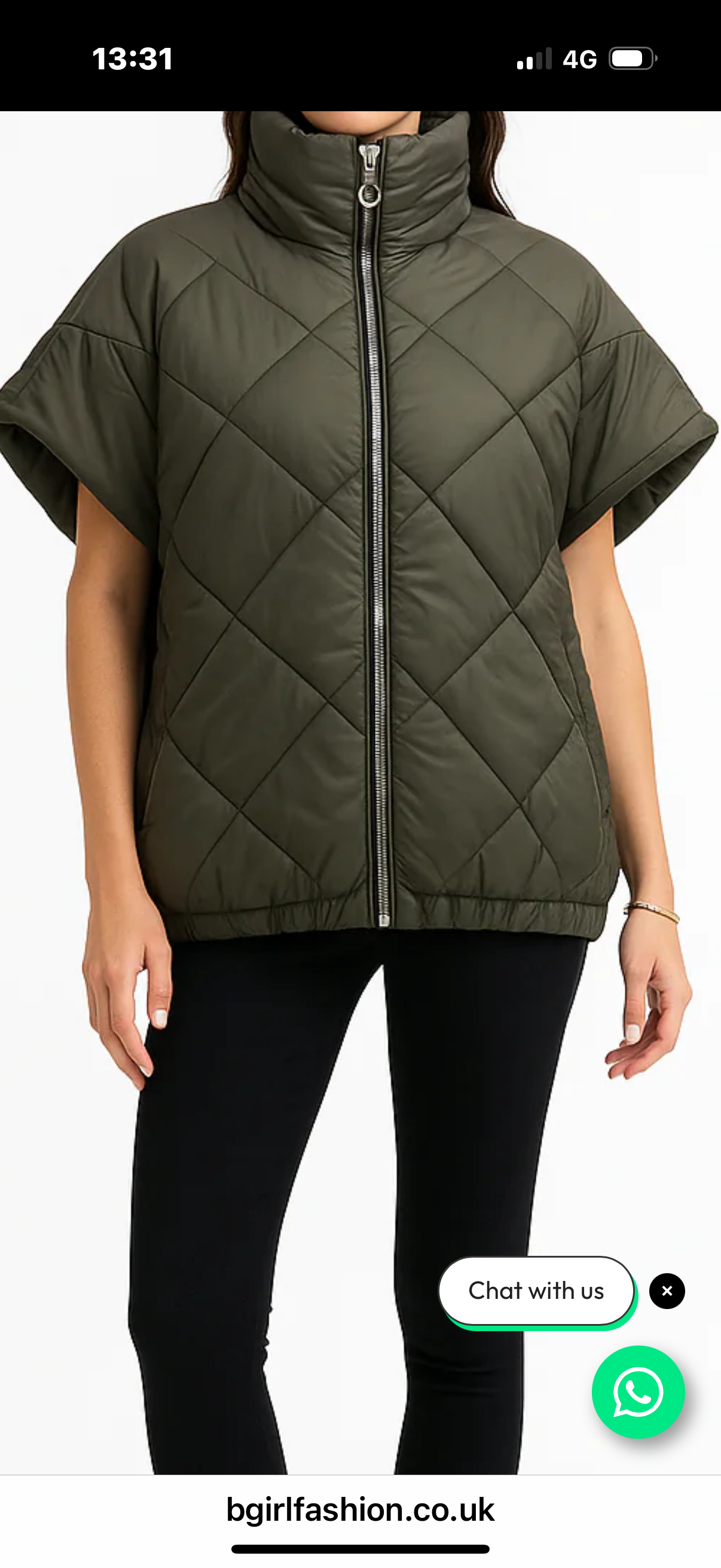 High collar quilted Gilet