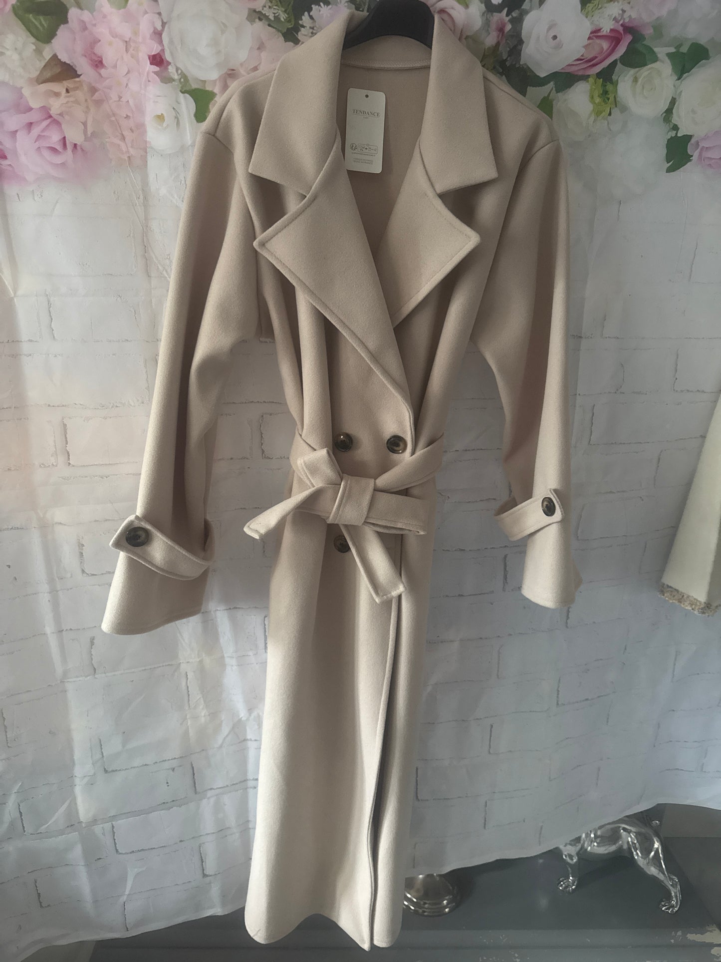 Long duster trench coat with belt