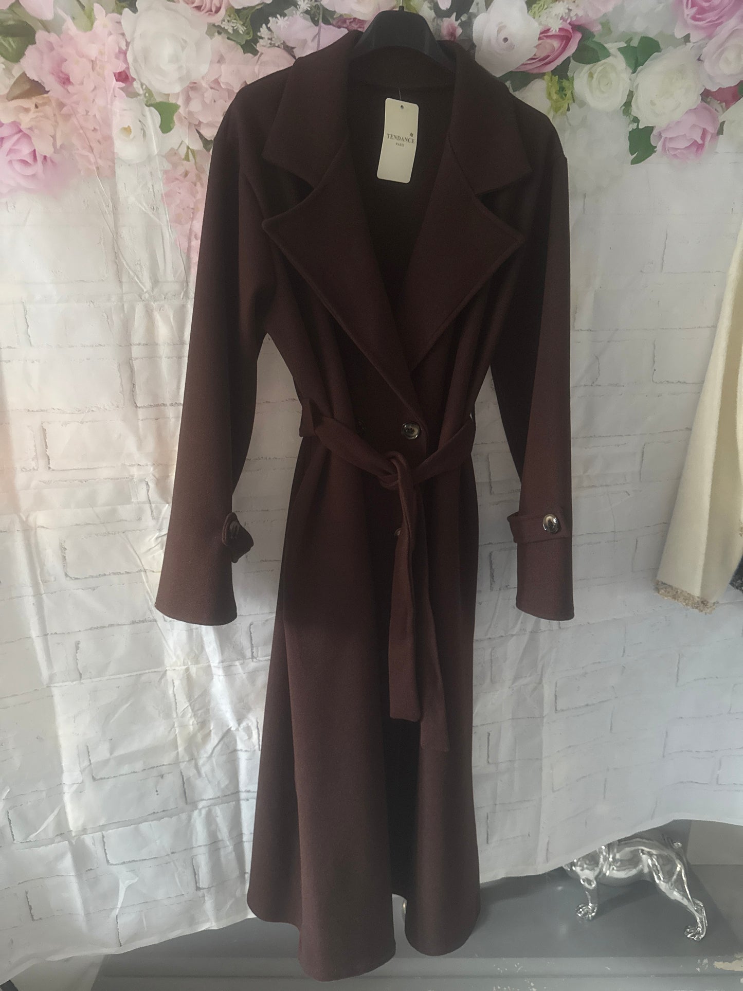 Long duster trench coat with belt