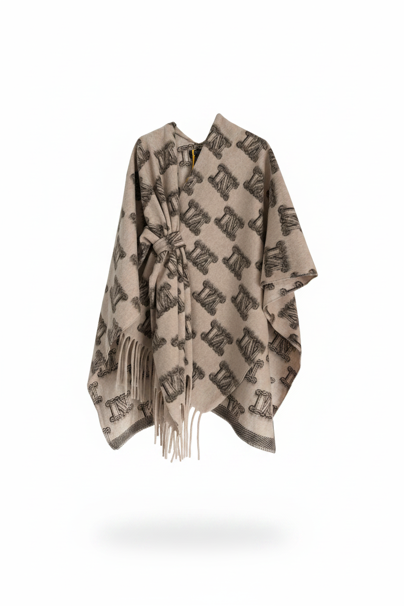 Bold print poncho wrap